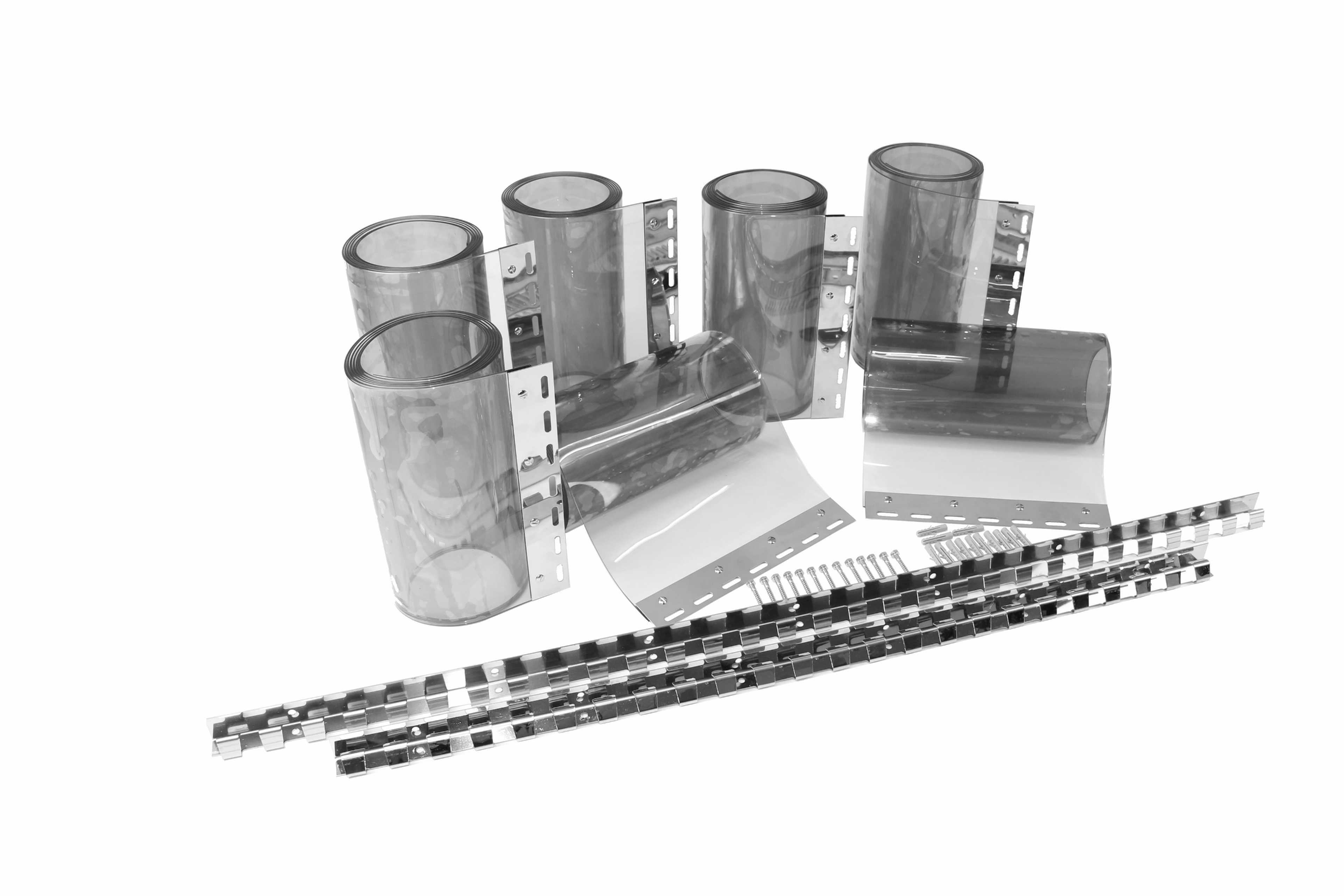 PVC-Streifenvorhang, Lamellen 200 x 2 mm | Edelstahl | 1,80 m | 2,00 m